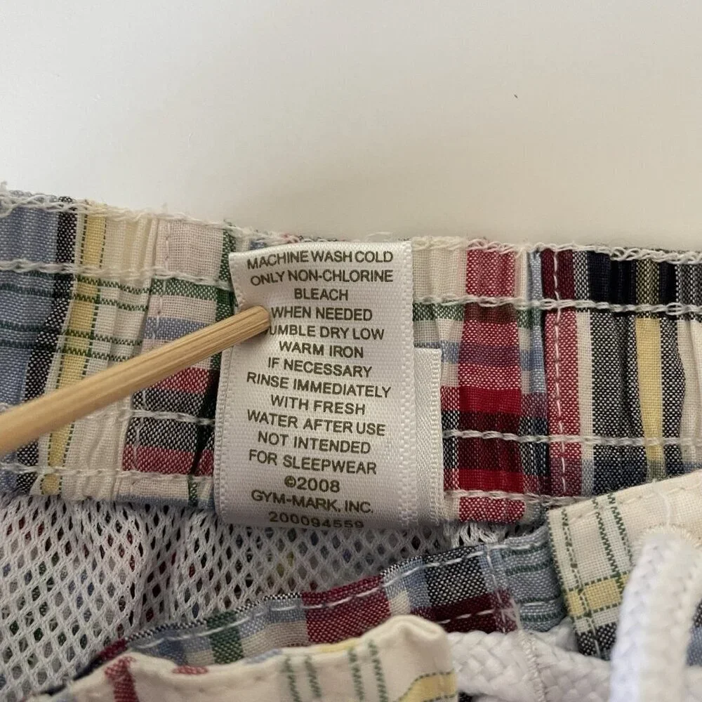 Janie & Jack Blue Plaid Madras Baby Boy's Shorts Bathing Suit 12-18 Months
